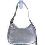 Nicole Miller Silver Sequin Adjustable Strap Shoulder Handbag NEW Photo 0