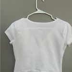SO  White Small V Neck Cropped Short Sleeve Top Juniors Photo 1