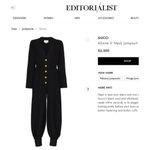 Gucci Alione V-neck Long Sleeve Button Jumpsuit Wool Silk Gold Black IT 36 US 0 Photo 15