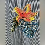 ZARA  floral embroidered Denim balloon sleeve Top Size Xs Photo 9