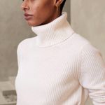 Banana Republic 100% Cashmere Ribbed Thick Knit Turtleneck Beige Sweater XS Photo 1