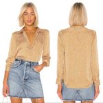 Equipment  Mustard Leema Floral Print Buttondown Shirt in Ocre Multi Small Photo 1