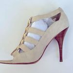 Saks 5th Avenue Saks Fifth Ave cream and gold heel - sz 8.5 Photo 5