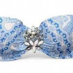 Victoria's Secret Victoria’s Secret blue & white paisley bandeau bikini top w/ rhinestone accents Photo 0
