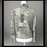 Maggie L 100% Silk Button Up Blazer Jacket Animal Print Size 8 Photo 2