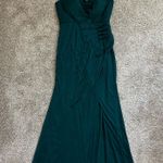 Azazie Pine Green Halter Gown Photo 4