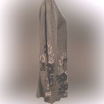 Max Studio  grey  knit Cotton Rayon blend  floral motif sweater dress L Photo 7