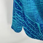 Chico's  0 Size S Shift Shirt Dress Blue Beach Artsy Short Sleeve Split Neck Ocean Photo 4