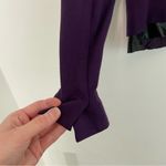 Laundry by Shelli Segal Faux Leather Trim Peplum Jacket Plum Purple Black Blazer Photo 12