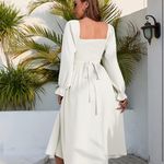 Amazon White Puff Sleeve Dress Photo 3