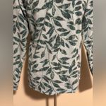 Eddie Bauer NWOT  Green and Blue Leaf Fleece Pullover 1/4 zip size medium Photo 6