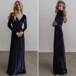 Baltic Born  Esmerelda Long Sleeve Velvet Wrap Maxi Dress in Blue Size XL NEW Photo 1