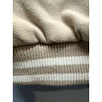 RSQ  Varsity Lettermen Jacket Women Size Small Beige-Taupe With Ivory Photo 8