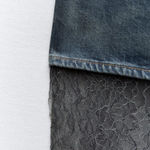 ZARA NWT blogger’s favorite LACE TRIM DENIM spaghetti straps. Midi DRESS XS Photo 10