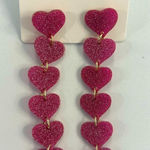 Sparkly pink heart drop earrings Pink Photo 0