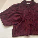 ALC Frank A.L.C. ‘Lori’ red black snake print button down silk blouse, size 6 medium Photo 1