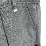 MNG Black Cream Chevron Tweed Mid Rise Bermuda Length Roll Tab Shorts Size 10 Photo 2