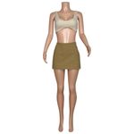 House Of CB Nisha Sculpting Mini Skirt, Tan, Large Photo 8