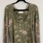 We The Free Free People WTF Clover Floral Printed Thermal Top Army Combo Size Large Photo 5