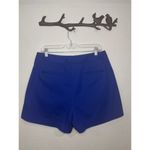 Milly Design Nation stretch cotton twill pleated dress shorts 12 Blue Photo 2