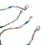 Pearlescent Tubular Acrylic Pastel Beaded Necklace and Bracelet Set Blue Photo 5