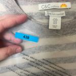 C&C California  Woman Size Medium 100% cashmere striped crewneck‎ sweater Photo 3
