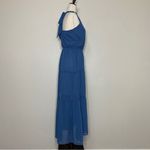 PRETTYGARDEN NWT Pretty Garden Blue Halter Tiered Maxi Dress Photo 4