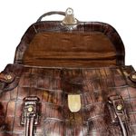 Liz Claiborne Dark Brown Hand Bag Buckle Purse Gold Detail Lightweight Accessory Photo 4