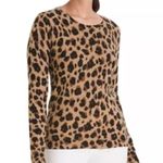 Cynthia Rowley 100% 2-Ply Cashmere Cheetah Print Crewneck Sweater, Size Large Photo 0