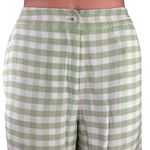 STAUD  Women's White/Green Gingham High Rise Stretch Wide Leg Trouser Pants Sz XS Photo 3