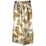 Rachel Zoe  Pants Women XS White Yellow Linen‎ Floral Cropped Wide Leg Bohemian Photo 1