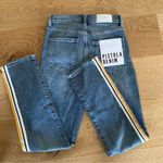 Pistola  Denim - Monroe Mid Rise Striped Crop in Blue and Yellow Photo 5