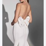 Justin Alexander ivory wedding gown “The Hamilton” size 12 fit & flare Vback bow White Photo 3