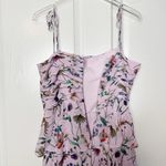 NWT AMUR Acacia Lilac Lily Wildflower Floral Tie Strap Ruffle Dress Size 14 Purple Photo 5