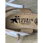 Mexico En La Piel Huarache Sandals White Floral Tooled Strappy Lace Up Womens 8 Photo 7