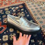 ZARA Metallic Silver Loafers- Never worn Photo 7