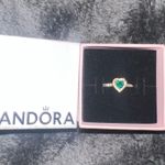 Pandora Green Sparking Heart Ring Photo 0