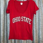 Ohio State Red V Neck Short Sleeve Cotton Logo Tee Shirt Size Small Photo 1