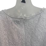 Lane Bryant White Floral Ruffle Mini Blouson-Sleeve Boatneck Lace Dress Size 14 Photo 5