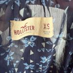 Hollister  Womens Blouse Sz‎ XS Blue Gold Sheer Chiffon Designs Photo 7