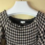 Little Lies Gingham Off the Shoulder Size Small Black White Tiered Midi Dress Black Photo 3