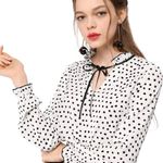 Allegra K NWT Womens  Polka Dot Flounce Top - Sz XS Photo 0