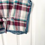 Metro Express Vintage Denim Chambray Red Plaid Flannel Back Button Vest L 14/16 Blue Size L Photo 10
