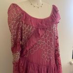 Love Shack Fancy NWT Pink And Gold Angora Mini Dress Photo 2
