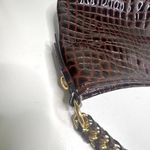 Antonio Melani  Brown Patent Leather Croc Embossed Woven Chain Handle Bag Photo 1