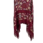 BCBGMAXAZRIA  Floral Print Toile Handkerchief Midi Skirt Red Size XS Photo 6