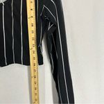 Revamped  Long Sleeve Cropped Striped Hooded Top Women’s M Black Photo 5