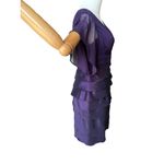 Adrianna Papell  Silk Plum Flutter Sleeve Tired knee length Dress size 2 Photo 14