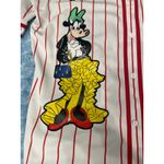 Moschino H&M Disney Goofy Mickey Mouse Baseball Jersey Shirt Red White Striped Photo 5