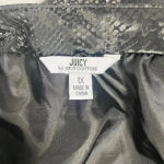 Juicy Couture  Short Skirt Snake Skin Pattern Black Box Pleat‎ Size 1X Mini Rock Photo 7